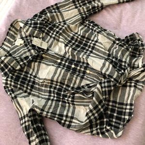 Jcrew Plaid Tie Front Button Down